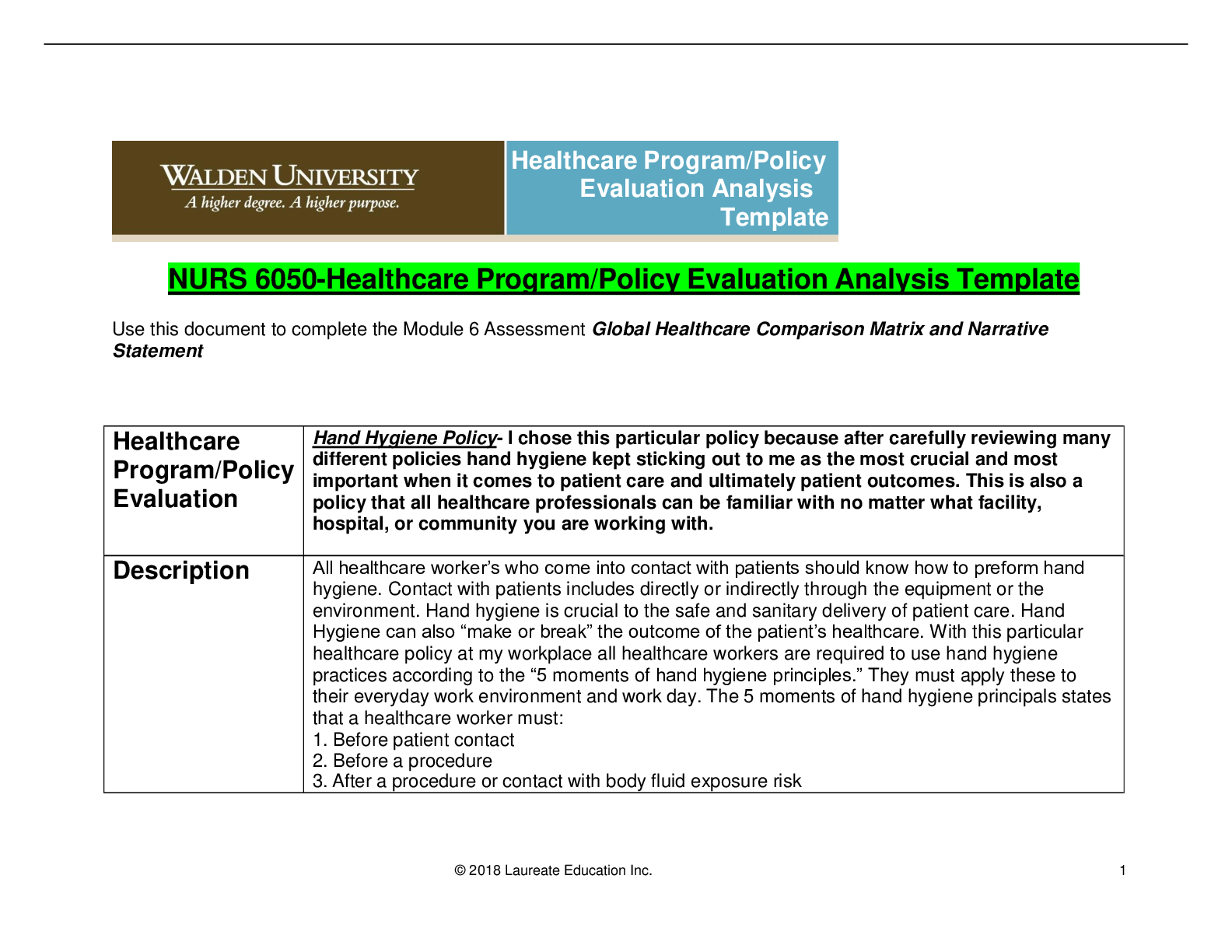 Preview of NURS 6050-Healthcare Program/Policy Evaluation Analysis Template